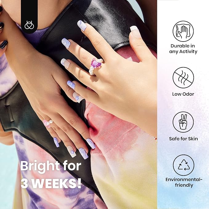 Beetles Gel Nail Polish with Blooming Gel, 5 Colors Pink Green Blue Purple Yellow Nail Polish Clear Blooming Polish for Spreading Effect with 2 Nail Art Brushes Nail Art Set for Women