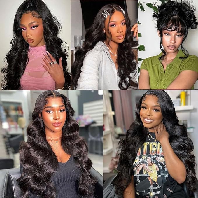 12A Human Hair Bundles 14 16 18 Inch Body Wave Bundles Human Hair 100% Unprocessed Brazilian Virgin Hair 3 Bundles Deals Weave Extensions Real Human Hair Natural Black Color Bundle