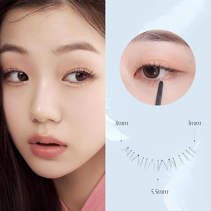 Eyelash x Artist Collaboration NO.U21 Under – 5 Set Pack, Lightweight False Eyelashes for a Natural Underlash Look, Soft Lashes for Lower Lash Styling, Glue Not Included, K-Beauty
