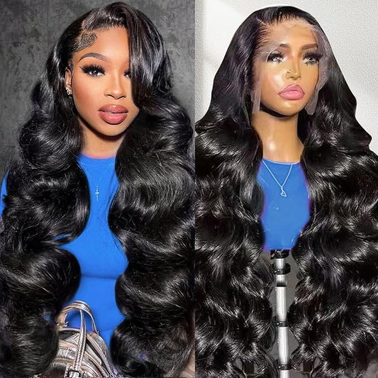 34 Inch 13x4 HD Lace Front Wigs Human Hair Body Wave Lace Frontl Wigs Human Hair Pre Plucked 180% Density Glueless Wigs Human Hair With Natural Black Hairline Baby Hair For Women