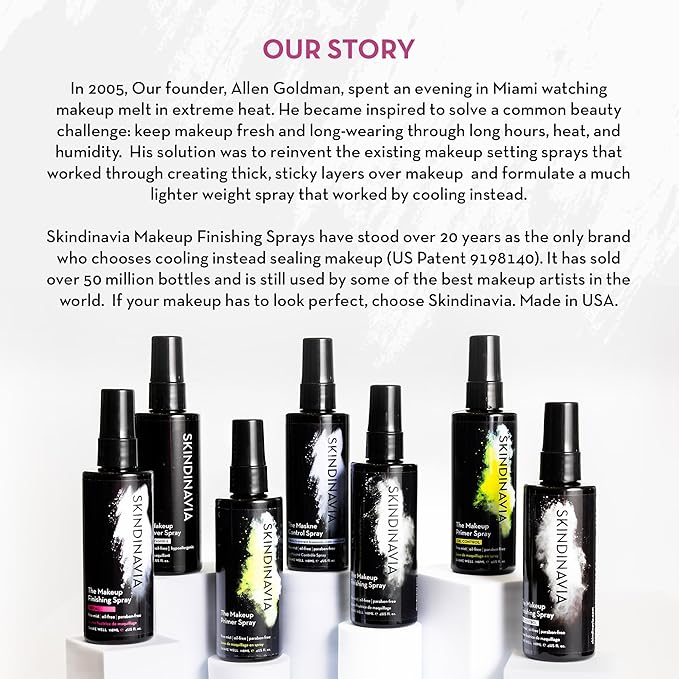 Skindinavia The Makeup Finishing Spray, Oil Control Makeup Setting Spray, All-Day Wear, Long-Lasting Up to 16+ Hours, Heat-Resistant & Waterproof, Fine Mist, 8.0 Oz