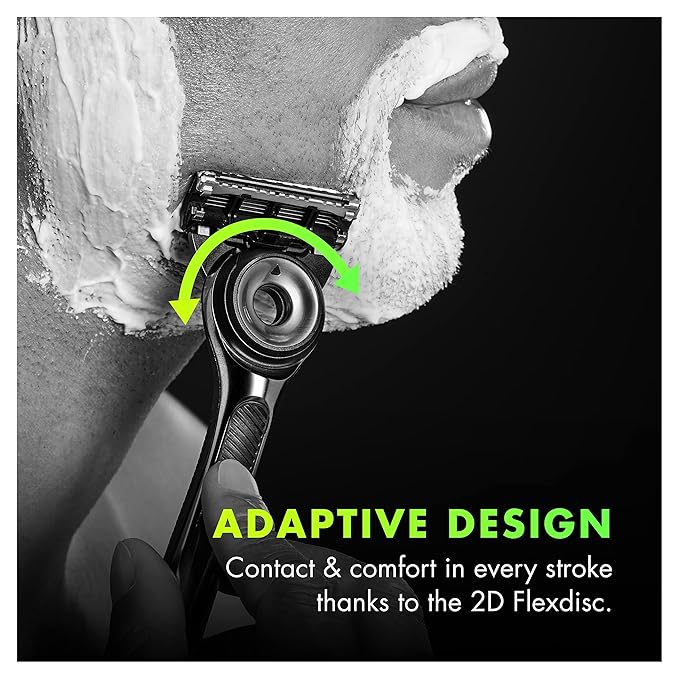 Gillette Labs Mens Razor with Exfoliating Bar, Shaving Kit for Men, Includes 1 Handle, 2 Razor Blade Refills, 1 Premium Magnetic Stand