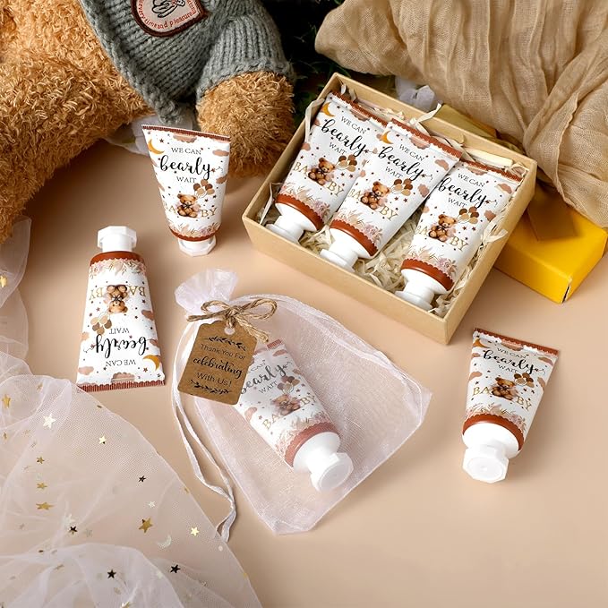 48 Sets Baby Shower Hand Cream Party Favors for Guests Gift Bulk Travel Size Hand Lotion Set for Baby Shower Wedding Christmas(Bear)