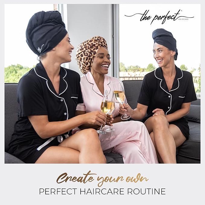 Microfiber Hair Towel Wrap for Women - Gift and Travel - Smooth like Silk - Curly, Wavy, Straight Hair Girls - Plopping Essential - Anti-Frizz, Fast Drying, Works Better than a Cotton T-Shirt