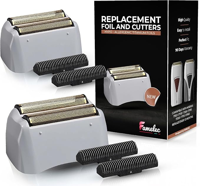 Pro Foil and Cutters for Andis Foil Shaver Models TS1 17150 17235 17220 TS2 17200, Razor Blades & Gold Foil Shaver Blades Compatible with Andis Shaver Foil Replacement #17155 17160 17280