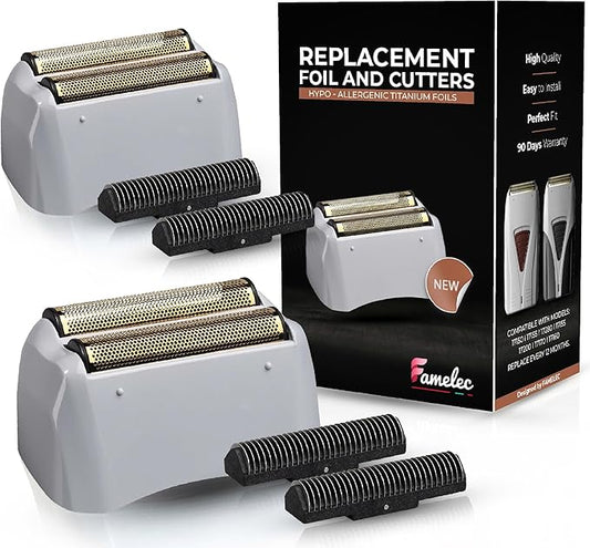 Pro Foil and Cutters for Andis Foil Shaver Models TS1 17150 17235 17220 TS2 17200, Razor Blades & Gold Foil Shaver Blades Compatible with Andis Shaver Foil Replacement #17155 17160 17280