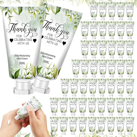 50 Pcs 1 oz/ 30 ml Wedding Hand Cream Bulk Travel Size Bridesmaid Gifts Thank You Hand Cream Body Lotion Gifts for Bridesmaid Souvenir Wedding Party Supplies Bridal Shower Favors
