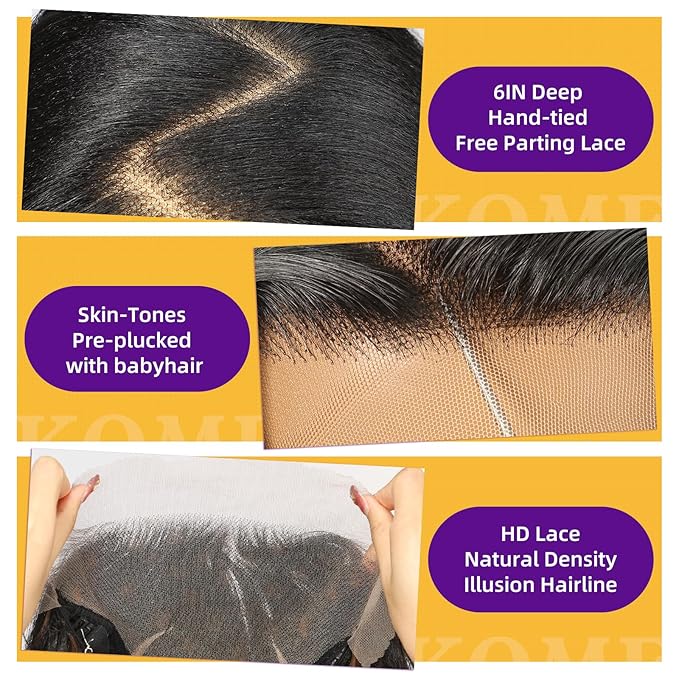 Black Synthetic Lace Front Wig,13X6 HD Long Straight Glueless Wig for Women Daily Use 20IN（1B）