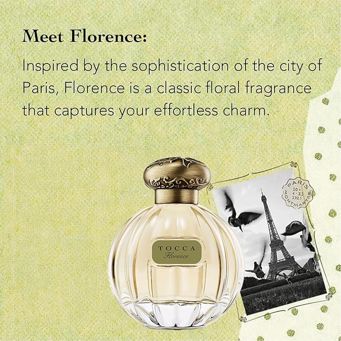 Tocca Florence Perfume Set for Women, 100 ml (3.38 oz) + 10 ml (0.34 oz) - Classic Floral, Bergamot, Pear, Gardenia Fragrance ($172 Value)