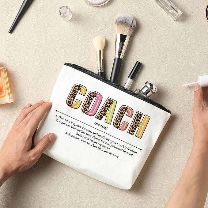 3 PCS Coach Makeup Bag - Best Coach Gifts for Women's Cheer, Football, Volleyball Teams & More