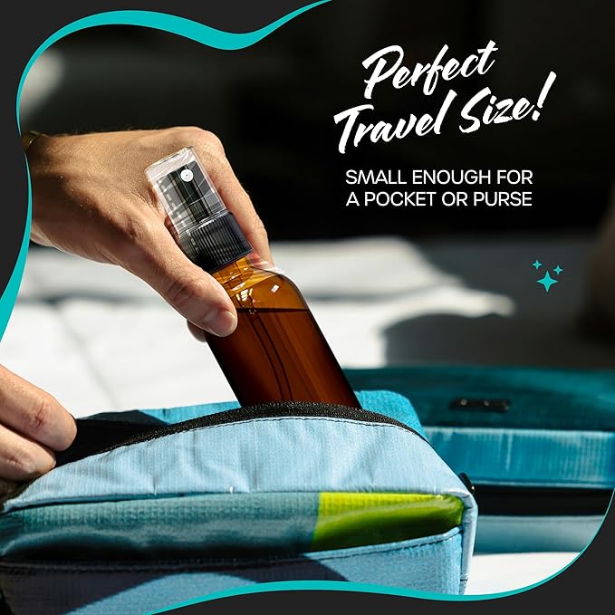 Nevlers 4 Oz Amber Glass Spray Bottles 3 Pack | Small Glass Spray Bottle Set with Shrink Wraps and Funnel | Leakproof Oil Spray Bottle and Spritzer Bottles for Hair, Body, & More