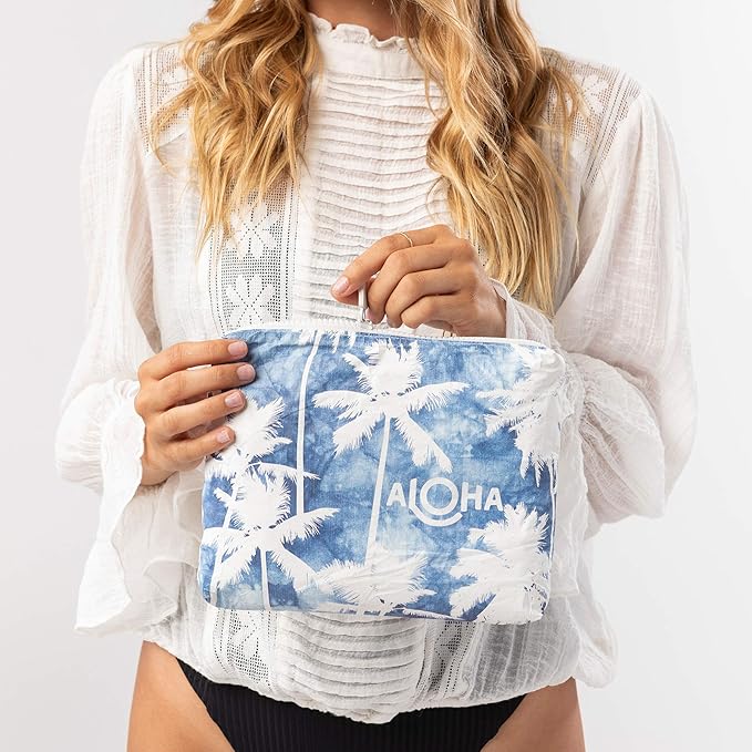 ALOHA Collection Small Pouch | Lightweight, Packable, and Splash-Proof Makeup Pouch | Easy to Clean
