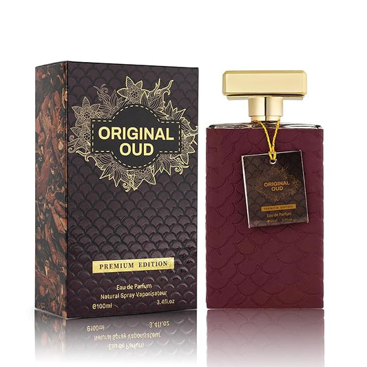 Original OUD Premium Edition for Men - Amber Woody Fragrance - Top Notes of Cardamom & Davana - Base Scents of Ambergris, Vanilla & Patchouli - Cruelty-Free -Elegant 100ml Bottle, Men Parfume