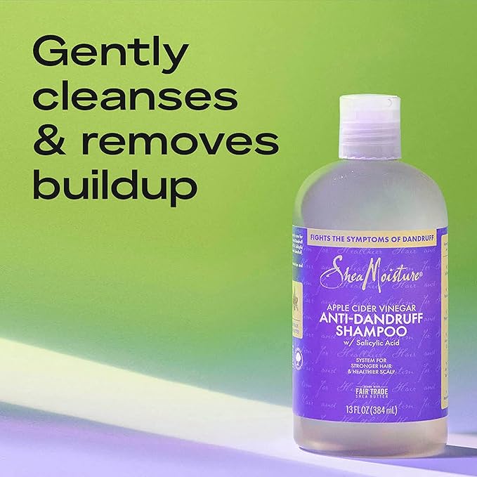 SheaMoisture Dandruff Shampoo (12 Oz) + Conditioner (12 Oz) + Pre-Wash (4 Oz) Anti-Dandruff 3pc Bundle with Salicylic Acid & Vitamin B3, Apple Cider Vinegar