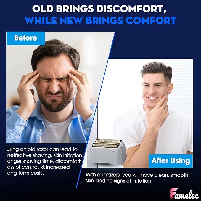 Pro Foil and Cutters for Andis Foil Shaver Models TS1 17150 17235 17220 TS2 17200, Razor Blades & Gold Foil Shaver Blades Compatible with Andis Shaver Foil Replacement #17155 17160 17280