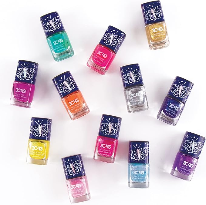3C4G Celestial 12-Pack Nail Polish Tower for Girls & Teens - 12 Vibrant, Non-Toxic Colors - Safe & Fun Nail Polish Set for Kids Ages 8+ Perfect for Birthdays, Parties, & DIY Manicures Make It Real