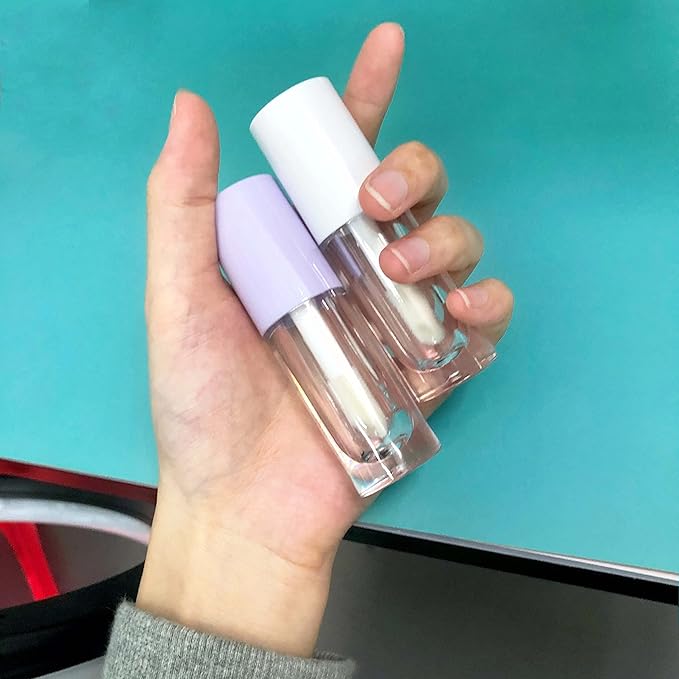 COSIDEA 30pcs Pruple Empty 6ml 0.2oz Lip Gloss Tubes with Big Doe Foot Wand，Round Lipgloss Containers，Concealer Tube Cosmetic Packing Container Bulk Wholesale