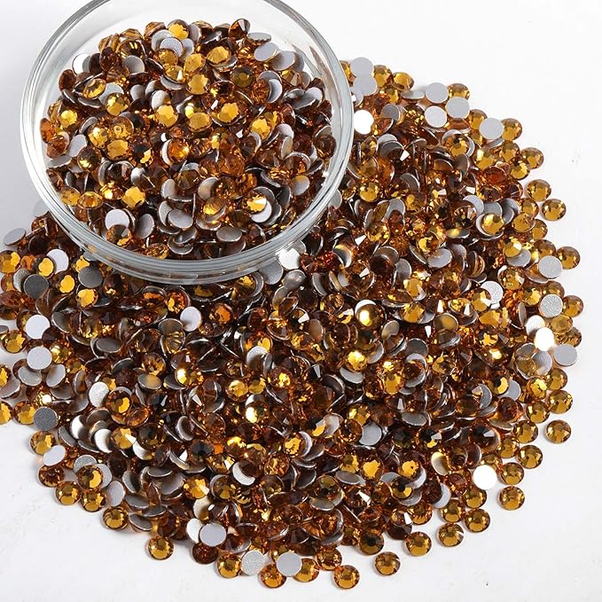 Beadsland Flatback Rhinestones Bulk,14400pcs Rhinestones for Nails Crafts Clothes DIY Decoration, Topaz, SS20, 4.6-4.8mm