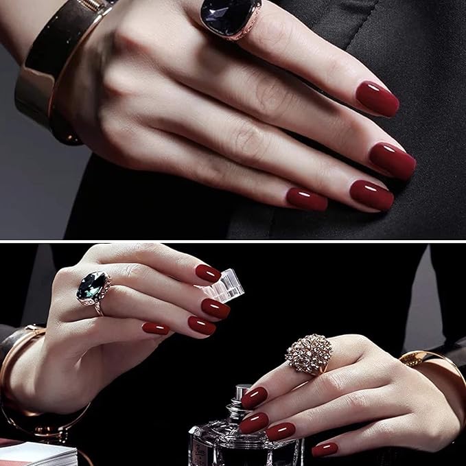 Vishine Gel Nail Polish Kit 4pcs Soak Off Burgundy Red Nail Polish Set New Starter Nail Art Manicure Gift Set 15ml