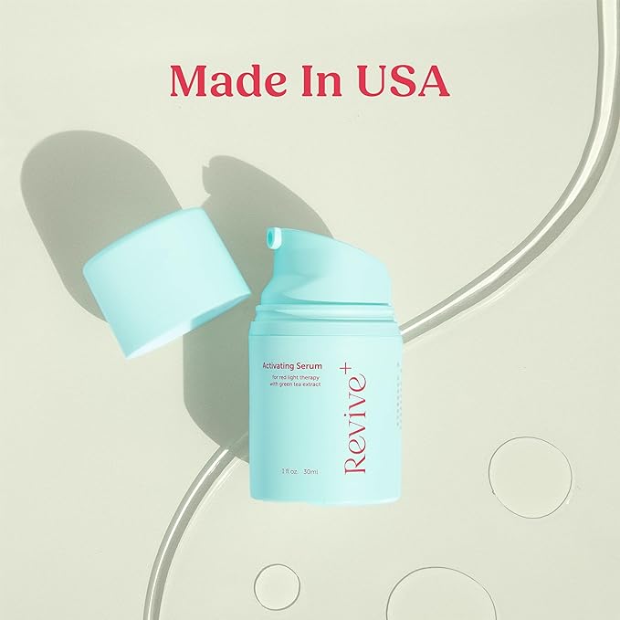 Red Light Therapy Activation Serum - Amplify Effects & Reduce Wrinkles with Hydrating Serum for Face - Green Tea Serum - Hydrating Face Serum Skin Care Routine - Hyaluronic Acid Serum for Face - 1oz