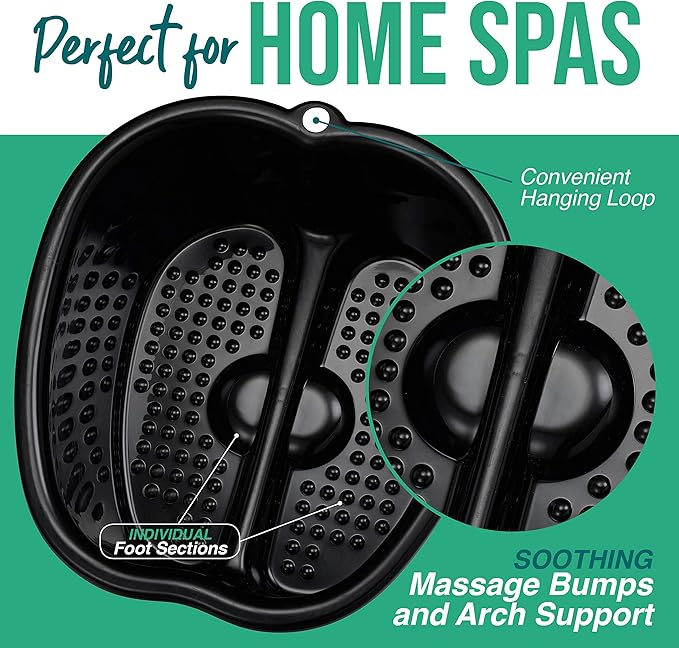 AllSett Health Foot Soaking Bath Basin – Large Size for Soaking Feet | Pedicure and Massager Tub for at Home Spa Treatment | Callus, Fungus, Dead Skin Remover