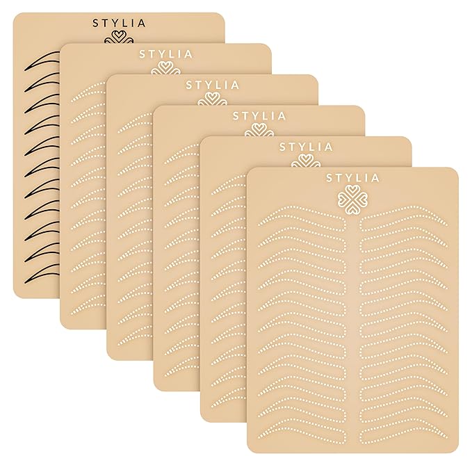 Stylia Microblading Eyebrow Practice Kit (6 PC) - Realistic 3mm Tattoo Skin, Multipurpose Fake Skin for Tattoo Artists