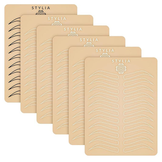 Stylia Microblading Eyebrow Practice Kit (6 PC) - Realistic 3mm Tattoo Skin, Multipurpose Fake Skin for Tattoo Artists