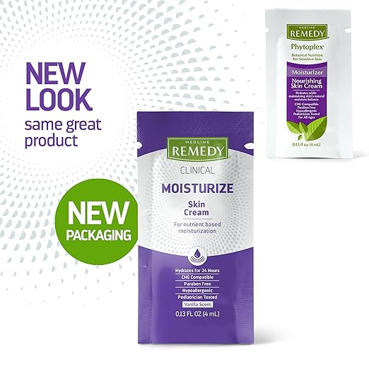 Medline Remedy Clinical Skin Cream, Nourishing Formula for Dry Skin, 4 mL Packets, Pack of 144