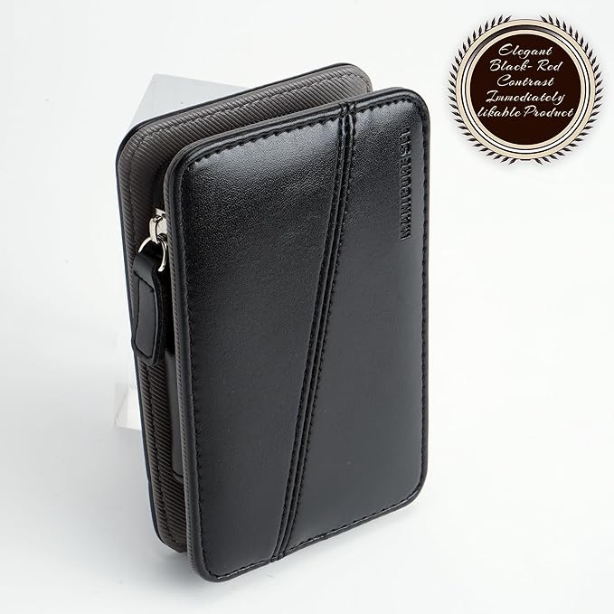 12 in 1 Mens Manicure Set in PU Leather Case, Stocking Stuffers for Adults, Birthday, Christmas Gift, Nail Grooming Kit for Men, Husband, Dad, Boyfriend (Black)