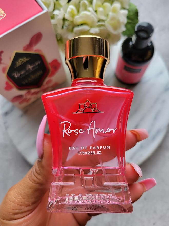 H Habibi Rose Amor Cologne For Women, Long-Lasting Eau de Parfum Spray (2.5 Oz), Premium Mothers Day Gift for Her - Elegant Arabian Perfume for Women with Citrus & Warm Amber Scents that Lasts All Day