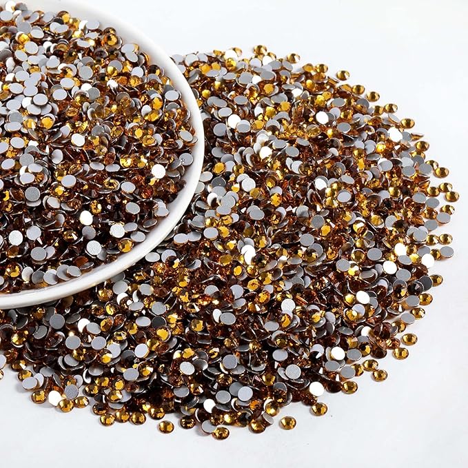 Beadsland Flatback Rhinestones Bulk,2880pcs Rhinestones for Nails Crafts Clothes DIY Decoration, Topaz, SS30, 6.3-6.5mm