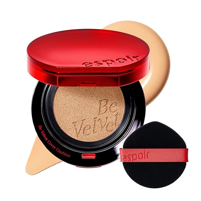 espoir [NEW] Be Velvet Cushion Foundation | Quick and Easy Coverage with Long-lasting Color by Zero Oxidation (#23 Beige, 0.46 Ounce (Pack of 1))