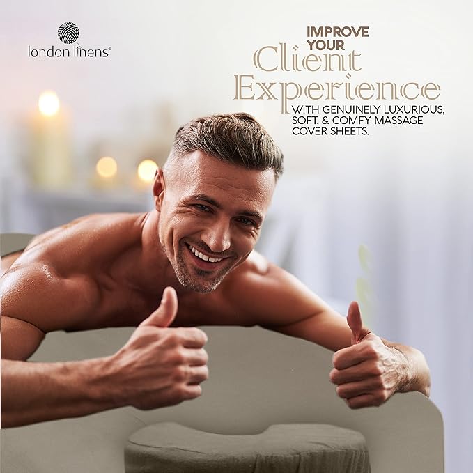 LONDON LINENS Soft Microfiber 3-Piece Massage Table Sheets - Super Lightweight, Stain and Wrinkle Resistant - Includes Table Cover, Fitted Sheet, and Face Rest Cover (walnut)