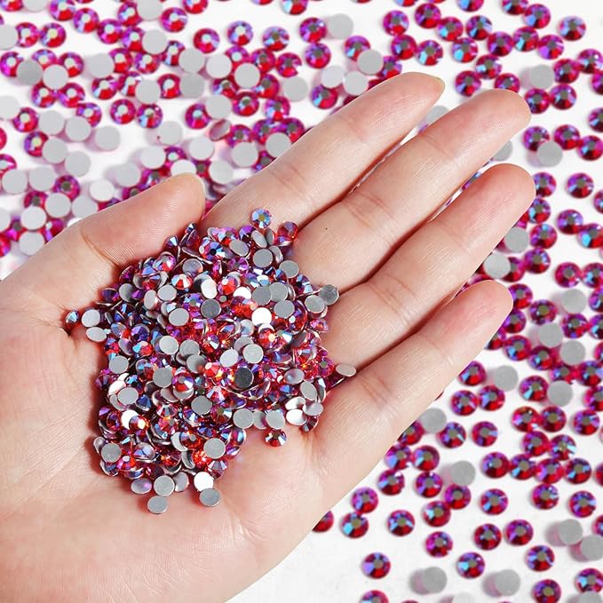 Beadsland Flatback Rhinestones Bulk,14400pcs Rhinestones for Nails Crafts Clothes DIY Decoration, Light Siam AB, SS16, 3.8-4.0mm
