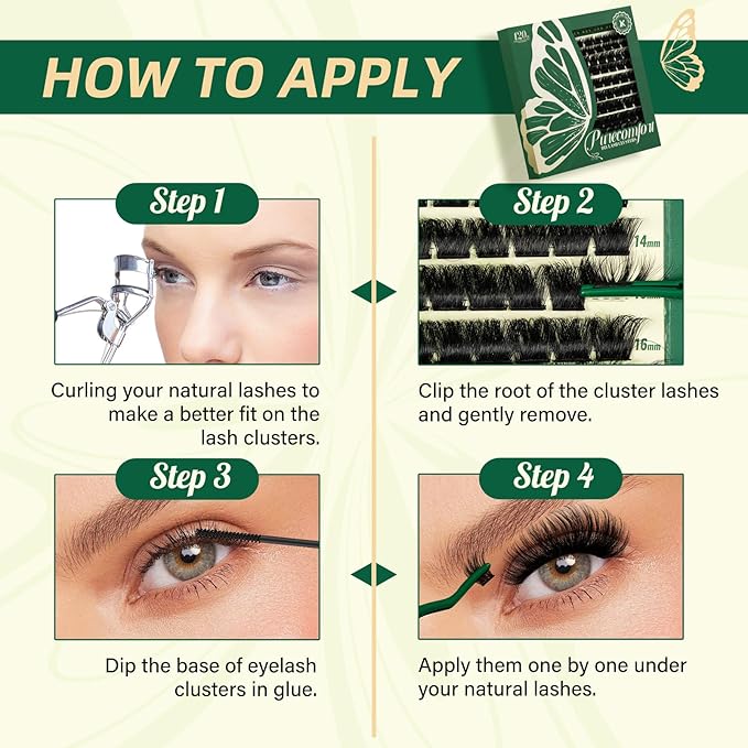 Lash Clusters 120pcs Eyelash Clusters 10-18mix D Curl Cluster Lashes Thick Super Soft Wispy DIY Eyelash Extension at Home(PC03-D-10-18MIX)