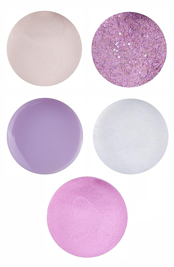 Nail Factory - Acrylic Powder Set Forever Pink Collection, 15 Pink Colors Mixed Shapes Set Glitter Nail Sequins Powder Holographic, Professional Nail Art Cosmetic, 3.5 Gr. Each One.