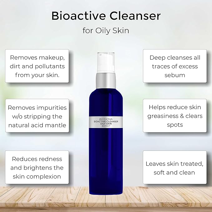 Bioactive Facial Cleanser for Oily Skin, our Face Wash Provides a Gentle Deep Clean and Eliminates Excess Oil (4.5 fl oz)