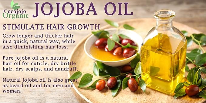 Dr. Joe Lab Jojoba Oil 8 oz 100% Pure Natural Cold Pressed Unrefined Extra Virgin - Therapeutic Grade A for Hair Skin Body Nail and Beard