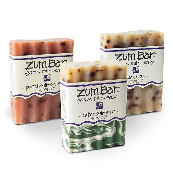 Zum Bar Goat's Milk Soap - Patchouli Blends - Orange, Mint - 3 oz (3 Pack)