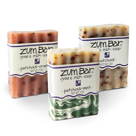 Zum Bar Goat's Milk Soap - Patchouli Blends - Orange, Mint - 3 oz (3 Pack)