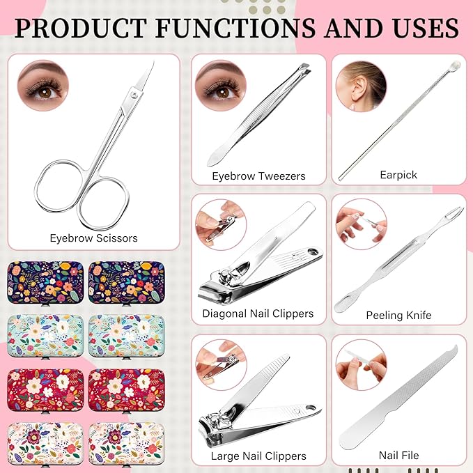 Gisafai 12 Set Thank You Employees Appreciation Gifts for Women Inspirational Manicure Set Nail Clipper Bulk for Nurse Week Gift Office Coworkers Customers Staff