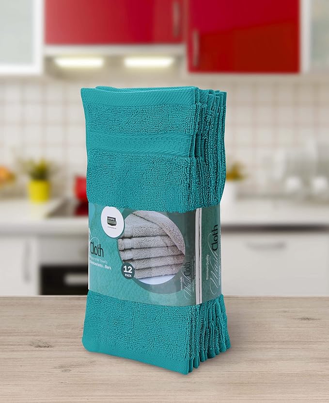 Utopia Towels 12 Pack Premium Wash Cloths Set, 12 by 12 Inches, 100% Cotton Ring Spun, Highly Absorbent and Soft Feel Essential Washcloths for Bathroom, Spa, Gym, and Face, Burgundy