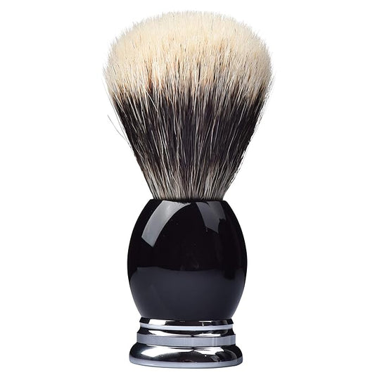 JEQUIL&CORENVEO Fine Silvertip Badger Bristle Shaving Brush, With Heavy Weight Resin Base (Curved Top)