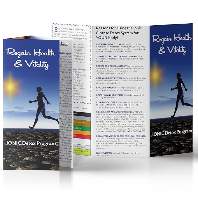 50 Pack of Color Glossy Tri-fold Brochures to Promote Ion Spa Chi Foot Baths!