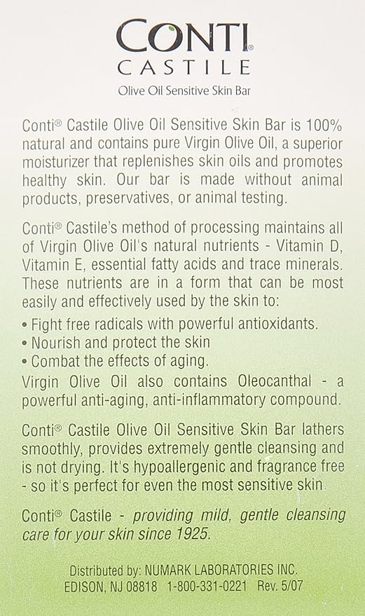 SPECIAL Pack of 5 -CASTILE SOAP CONTI 3.7 oz NUMARK LABORATORIES INC.