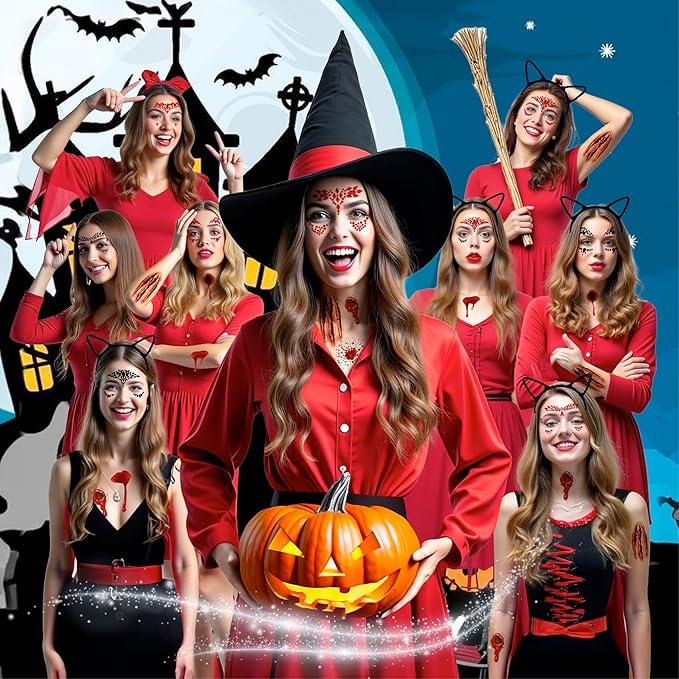 Face Gems Adhesive Glitter Jewel Tattoo Sticker Festival Gems Rave Party Body Make Up (9 PCS Z9ZAKRED-A)