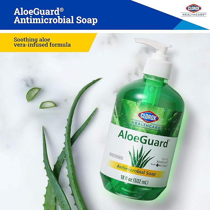 Clorox Healthcare AloeGuard Antimicrobial Soap 18 Ounce Antimicrobial Hand Soap from for Healthcare Professionals | Hand Soap for Everyday Use with Aloe Vera to Soothe & Moisturize Hands