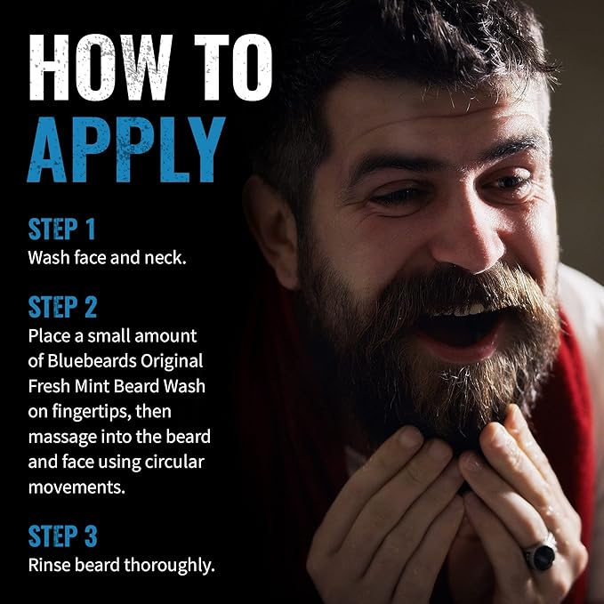 Fresh Mint Beard Care for Men, 8.5 oz. - Natural Peppermint Oil Formula for Deep Cleansing, Softening, and Conditioning Beard and Skin - Made in USA