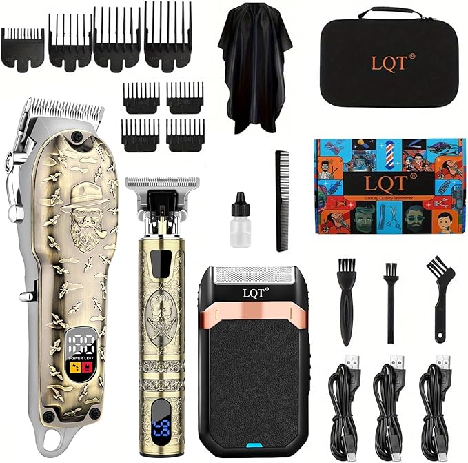 Hair Clippers Set for Men, Hair Clipper Trimmer with LED Display, Professional Cordless Hair Clipper Shaver Beard Trimmer, Hair Cutting Machine for Men, Holiday Gift for Him Father's Day Gift