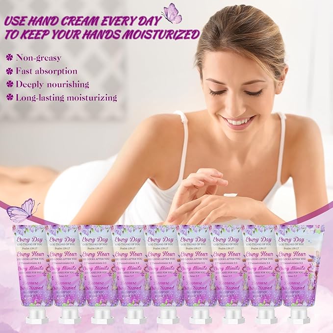 50 Pack Christian Hand Lotion Bulk Gifts for Women Mother Day Bible Mini Travel Hand Lotion Bulk for Stocking Stuffers Gifts Women Church Appreciation Teachers Coworkers(Cross)
